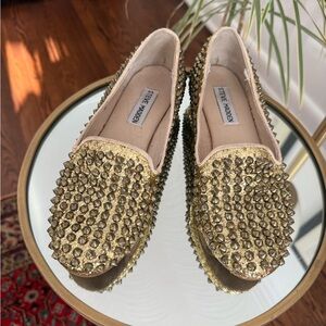 FABULOUS STUDDED GOLD METALLIC LOAFERS